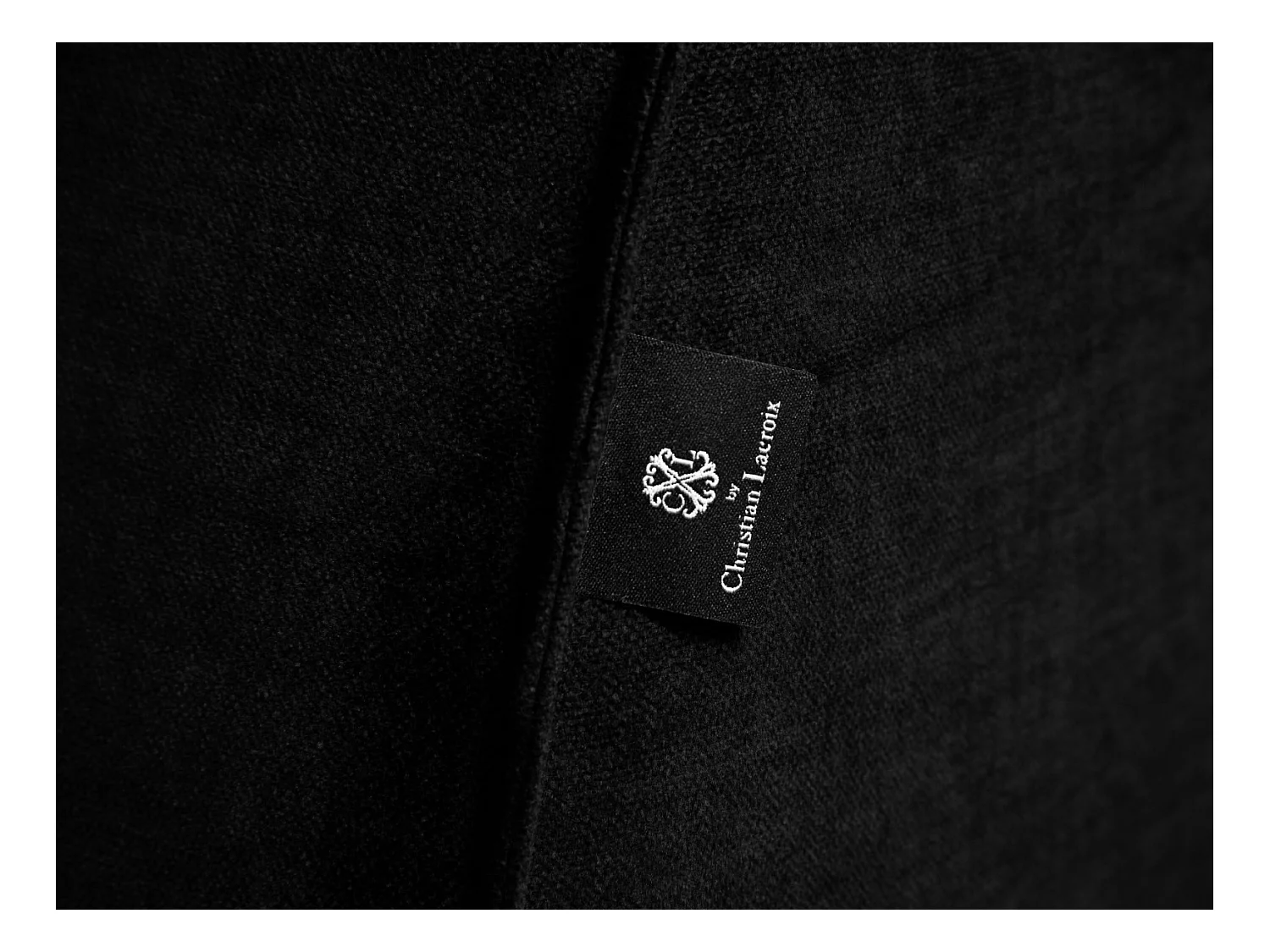 CXL by Christian Lacroix - Canapé d'angle droit "Charles" 4 places en velours noir - 273x180x69cm