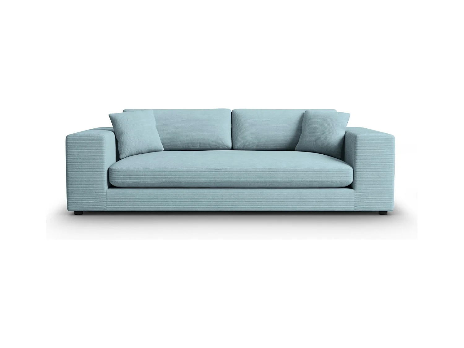 CXL by Christian Lacroix - Canapé "Tendance" 4 places en velours côtelé bleu clair - 262x122x72cm