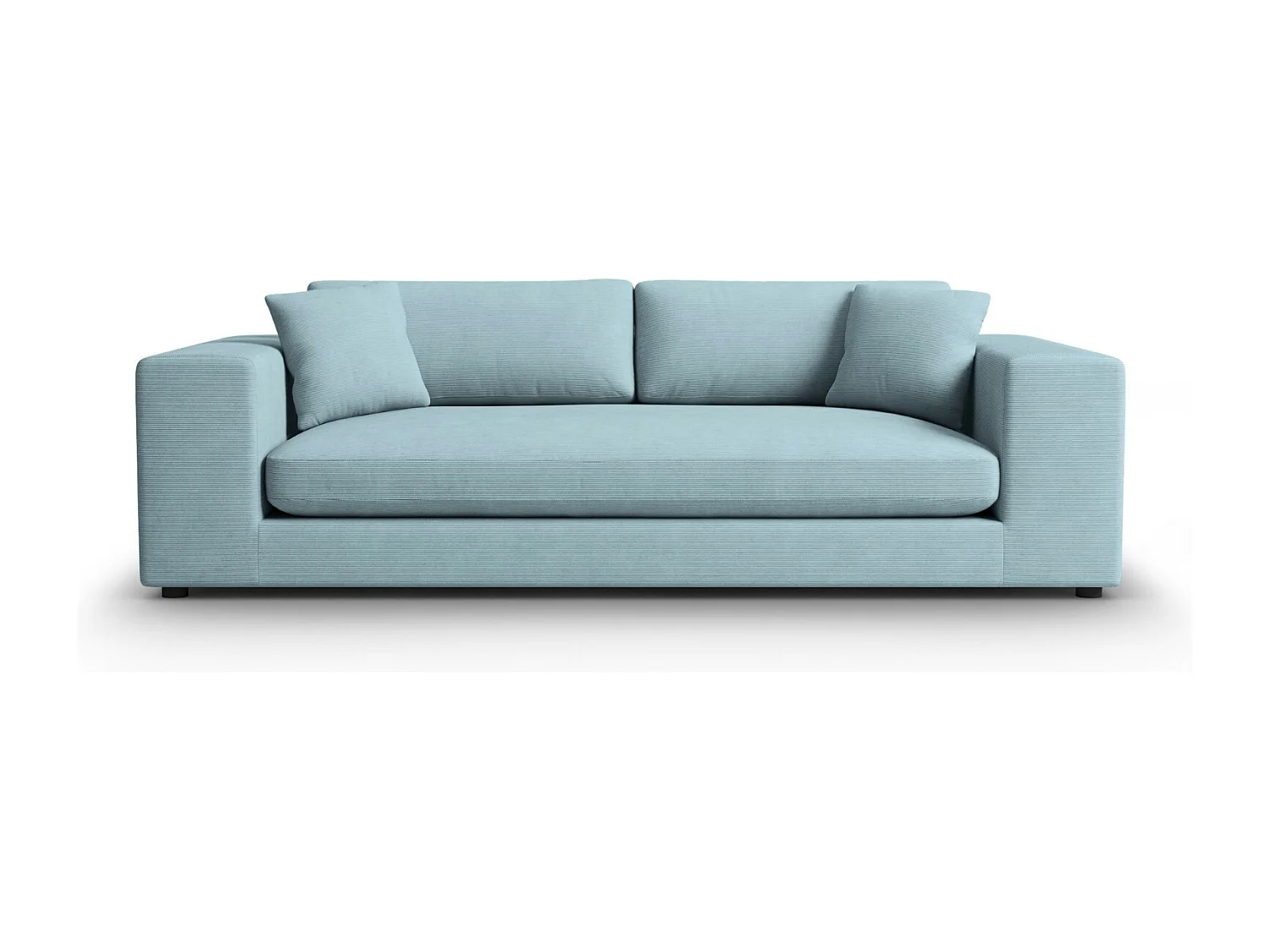 CXL by Christian Lacroix - Canapé "Tendance" 4 places en velours côtelé bleu clair - 262x122x72cm
