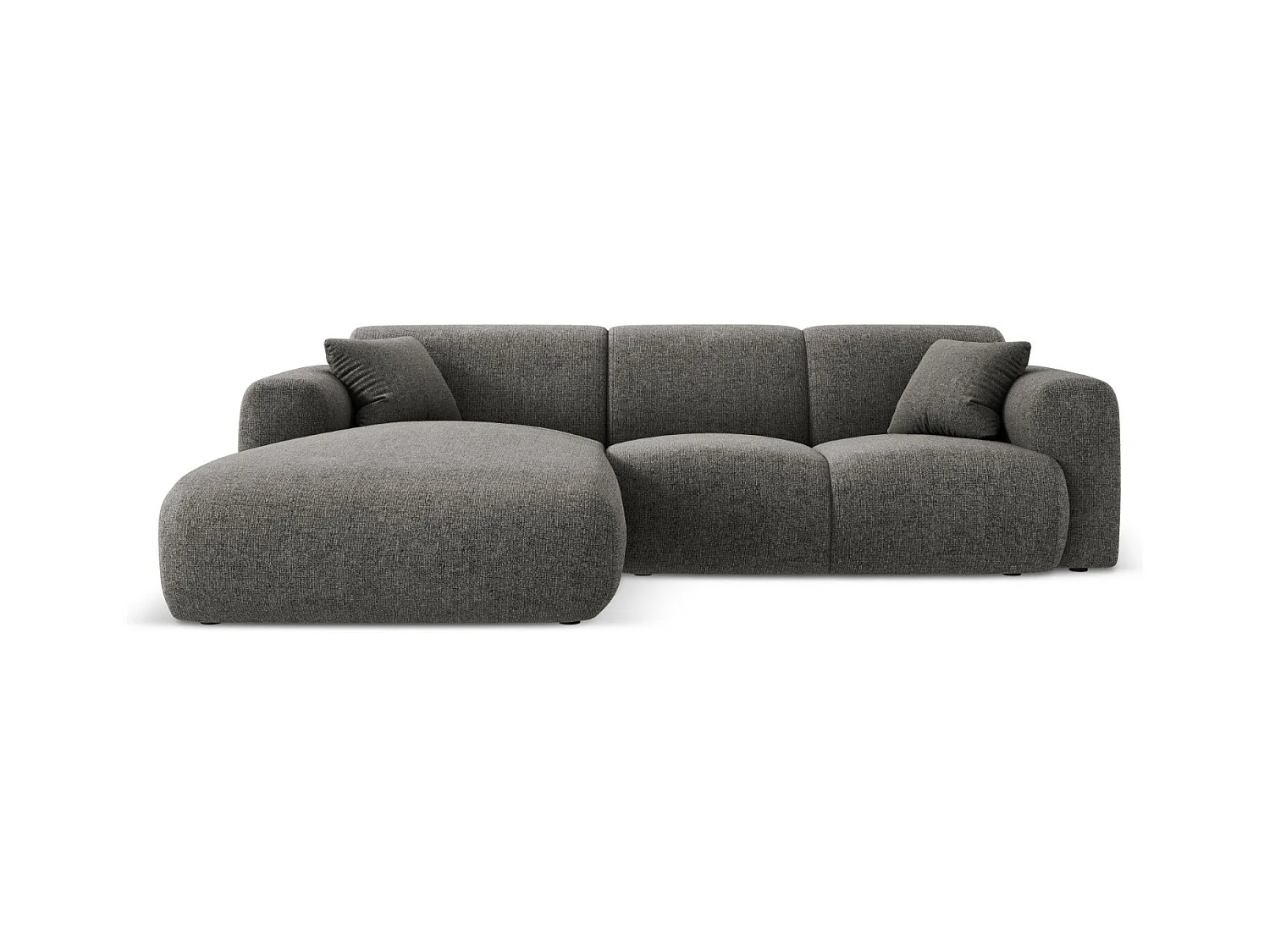 Cosmopolitan Design - Linker hoekbank "Nolio" 4 zitplaatsen, Chenille, Grijs - 260x170x72cm