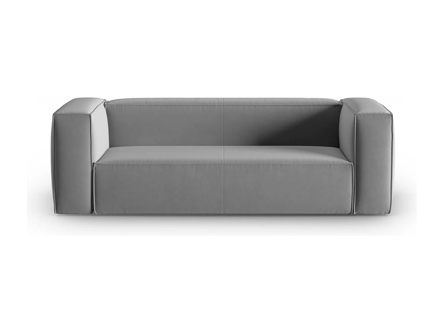 Cosmopolitan Design - Divano "Mackay" 3 posti in velluto grigio chiaro - 200x94x73cm