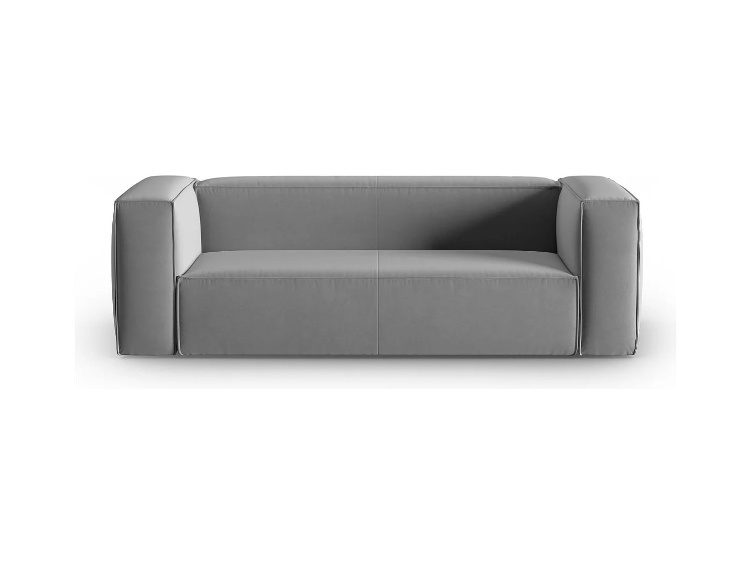 Cosmopolitan Design - Canapé "Mackay" 3 places en velours gris clair - 200x94x73cm
