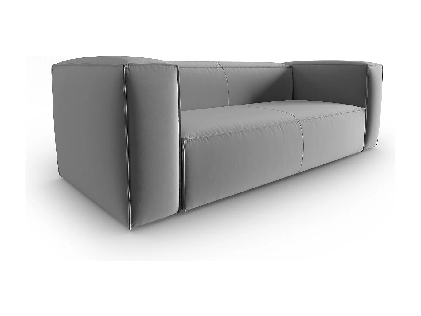 Cosmopolitan Design - Bank "Mackay" 3 zitplaatsen, Flueel, Lichtgrijs - 200x94x73cm