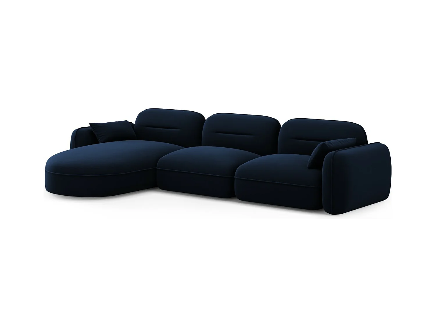 Cosmopolitan Design - Canapé d'angle gauche modulable "Sydney" 4 places en velours bleu roi - 320x165x70cm