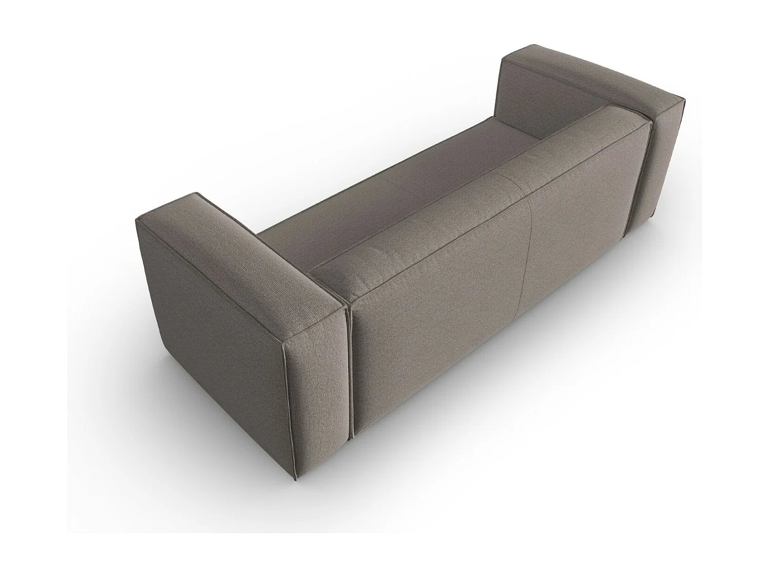 Cosmopolitan Design - Divano "Mackay" 4 posti in velluto strutturato cappuccino - 230x94x73cm
