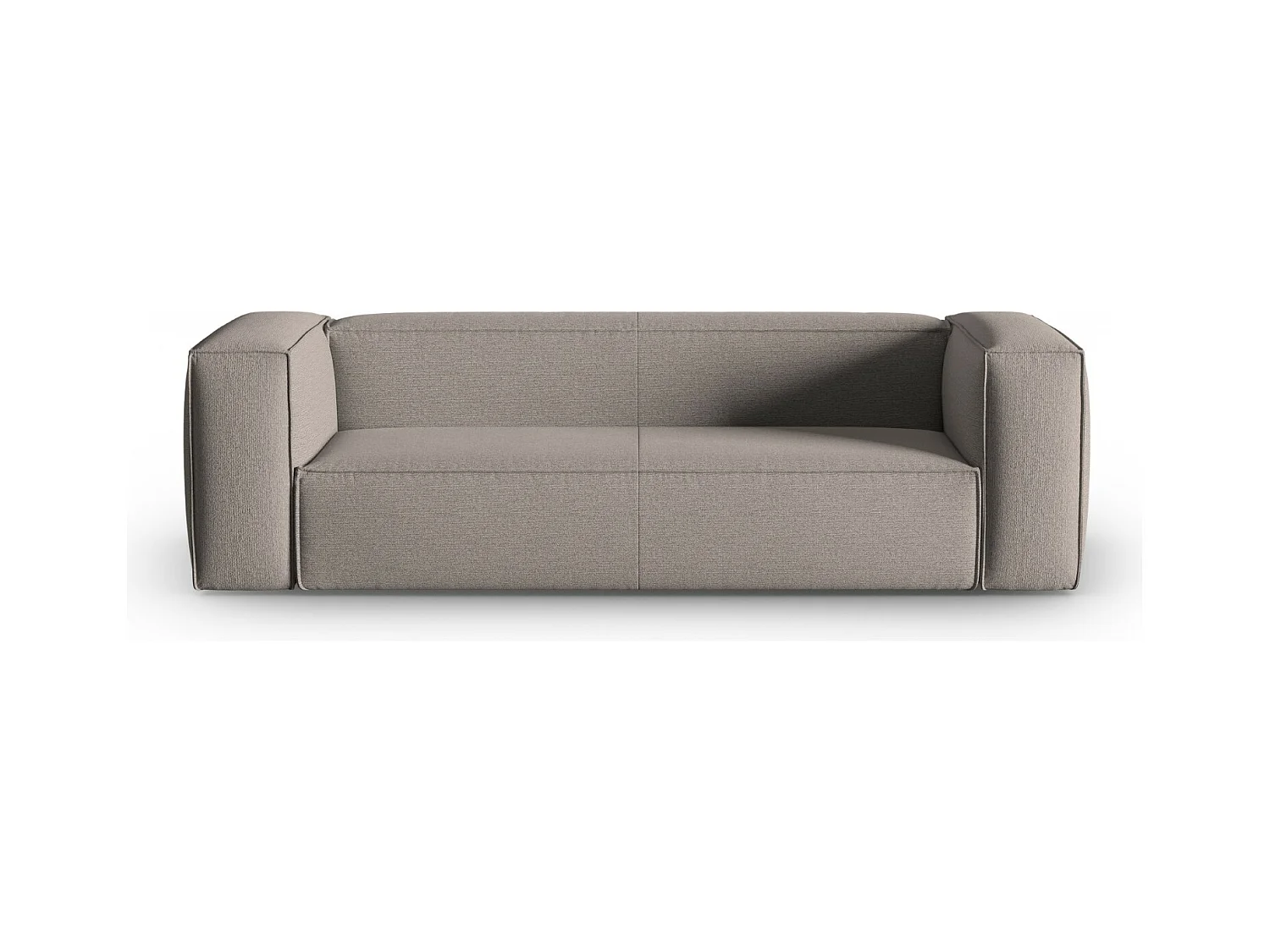 Cosmopolitan Design - Canapé "Mackay" 4 places en velours structuré cappuccino - 230x94x73cm