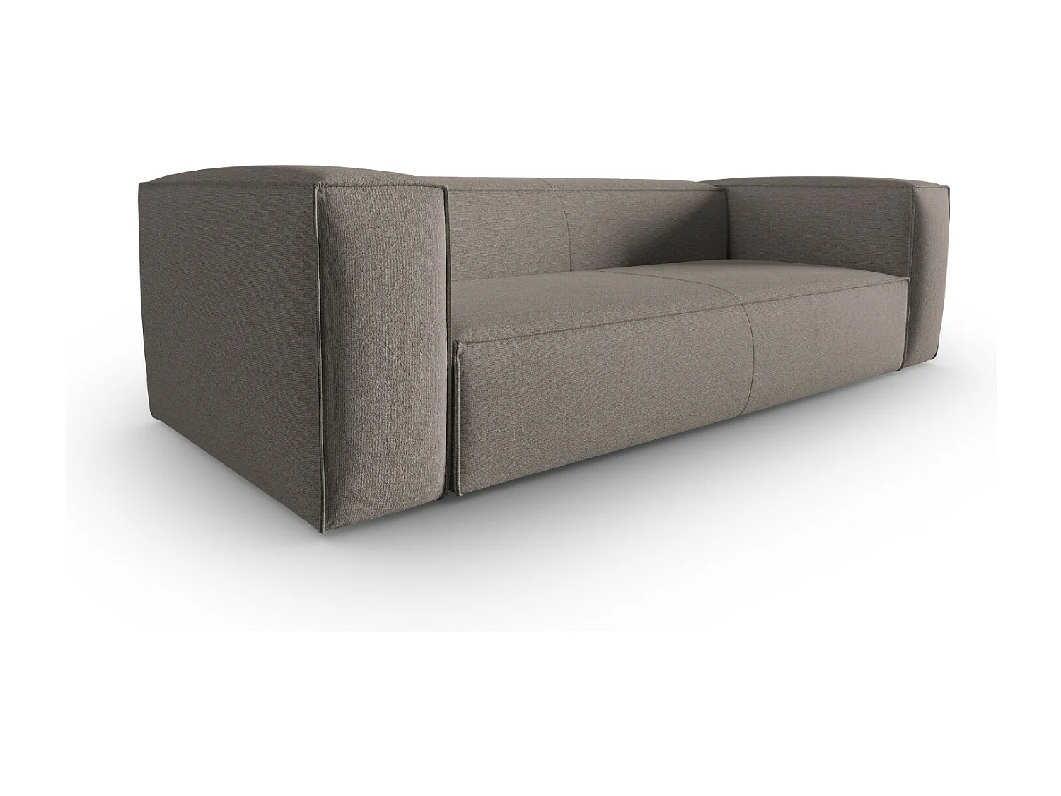 Cosmopolitan Design - Sofá "Mackay" 4 lugares em veludo estruturado cappuccino - 230x94x73cm