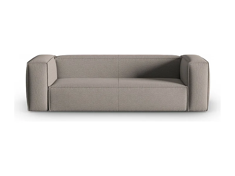 Cosmopolitan Design - Sofá "Mackay" 4 lugares em veludo estruturado cappuccino - 230x94x73cm