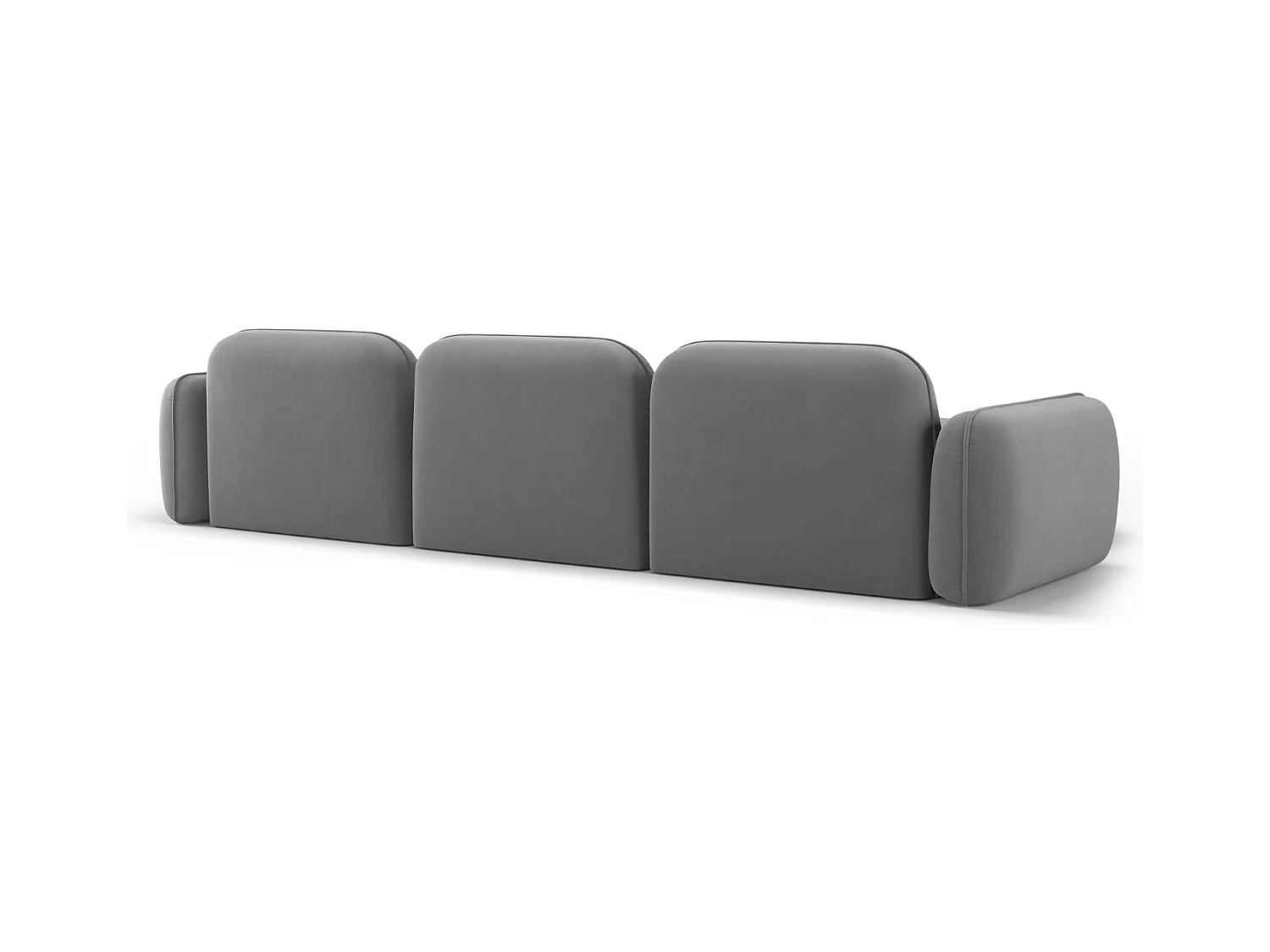 Cosmopolitan Design - Canapé d'angle gauche modulable "Sydney" 4 places en velours gris clair - 320x165x70cm