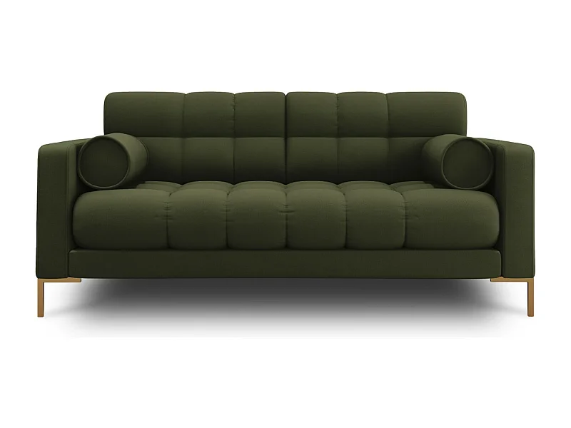 Cosmopolitan Design - Bank "Bali" 2 zitplaatsen, Structurele stof, Groente - 152x92x75cm