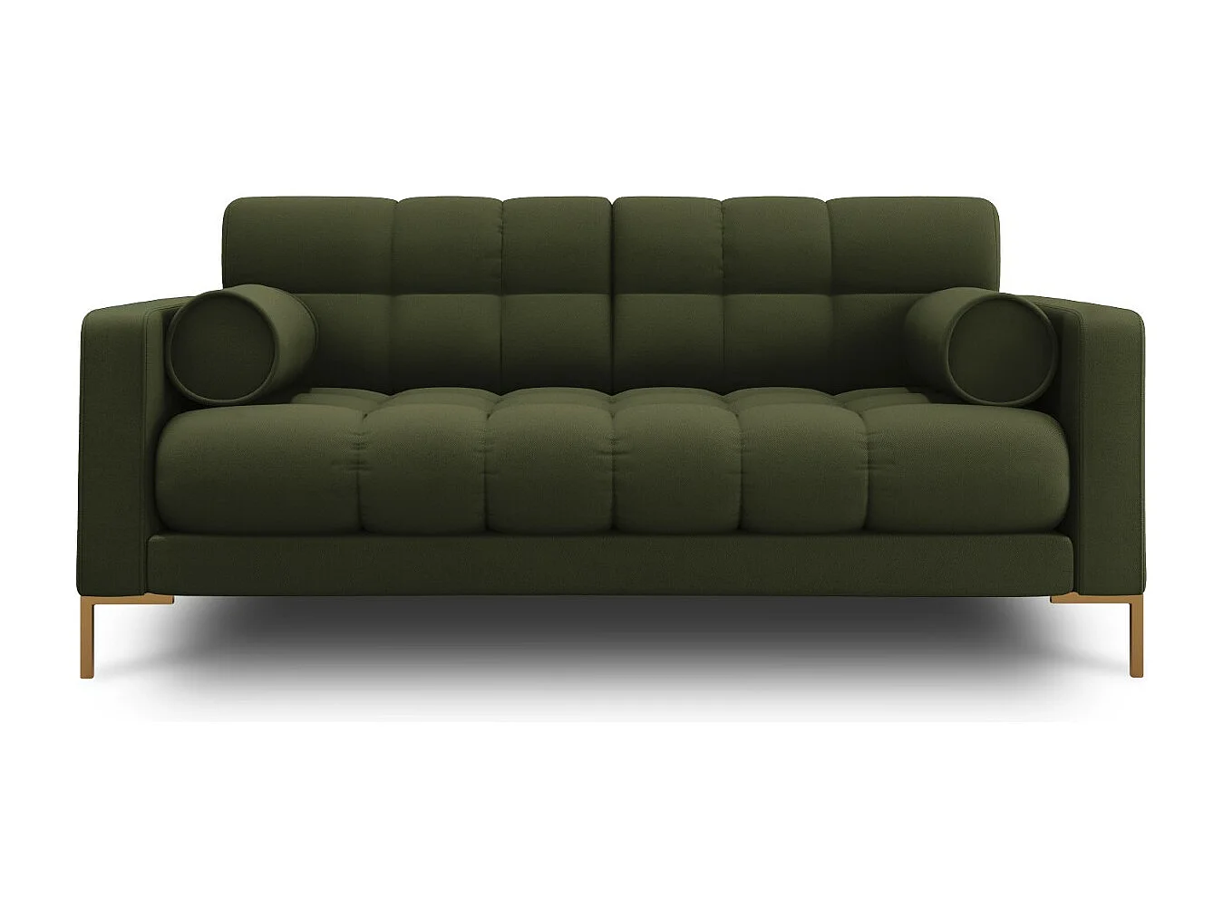 Cosmopolitan Design - Bank "Bali" 2 zitplaatsen, Structurele stof, Groente - 152x92x75cm