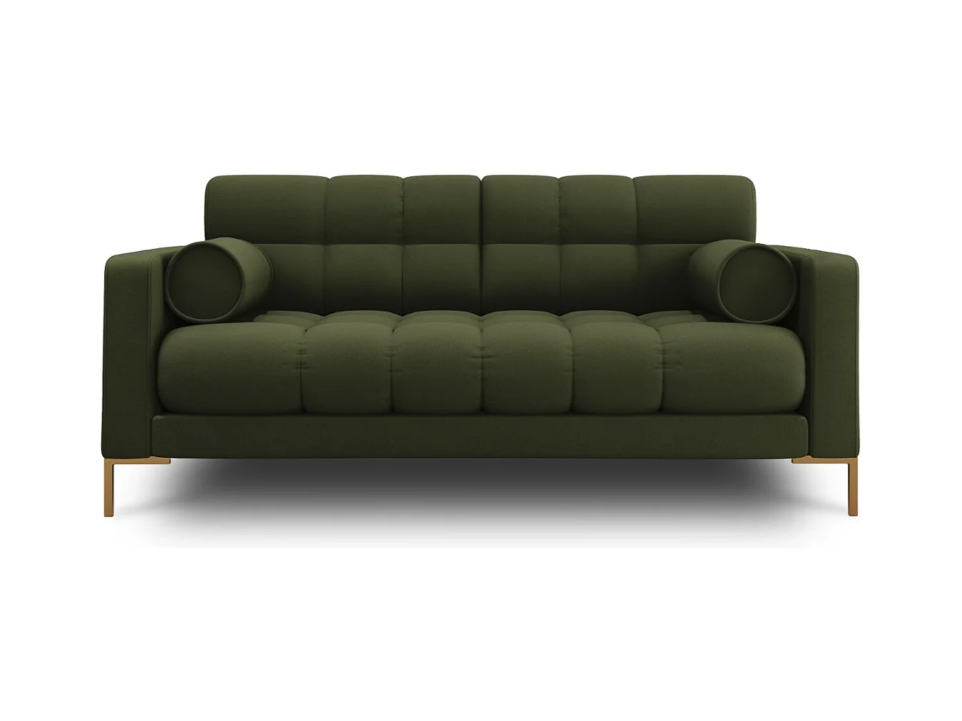 Cosmopolitan Design - Bank "Bali" 2 zitplaatsen, Structurele stof, Groente - 152x92x75cm