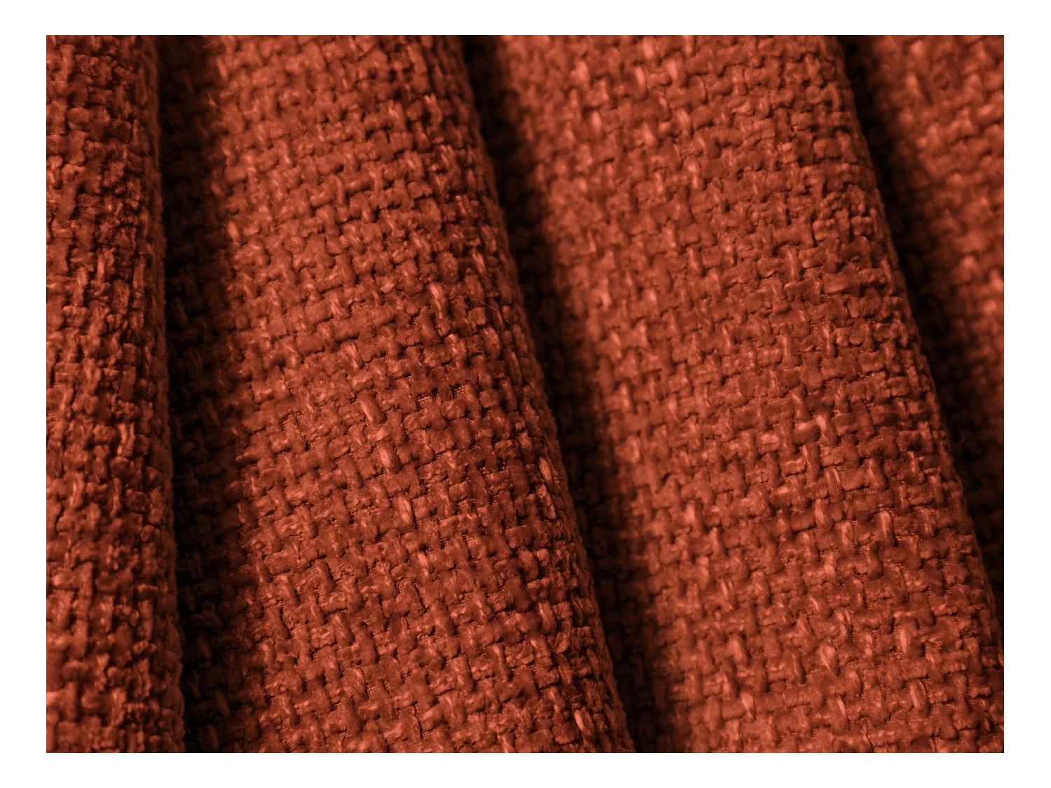 Cosmopolitan Design - Sofá esquinero derecho "Tulum" 4 plazas de tejido chenilla terracota - 255x156x70cm