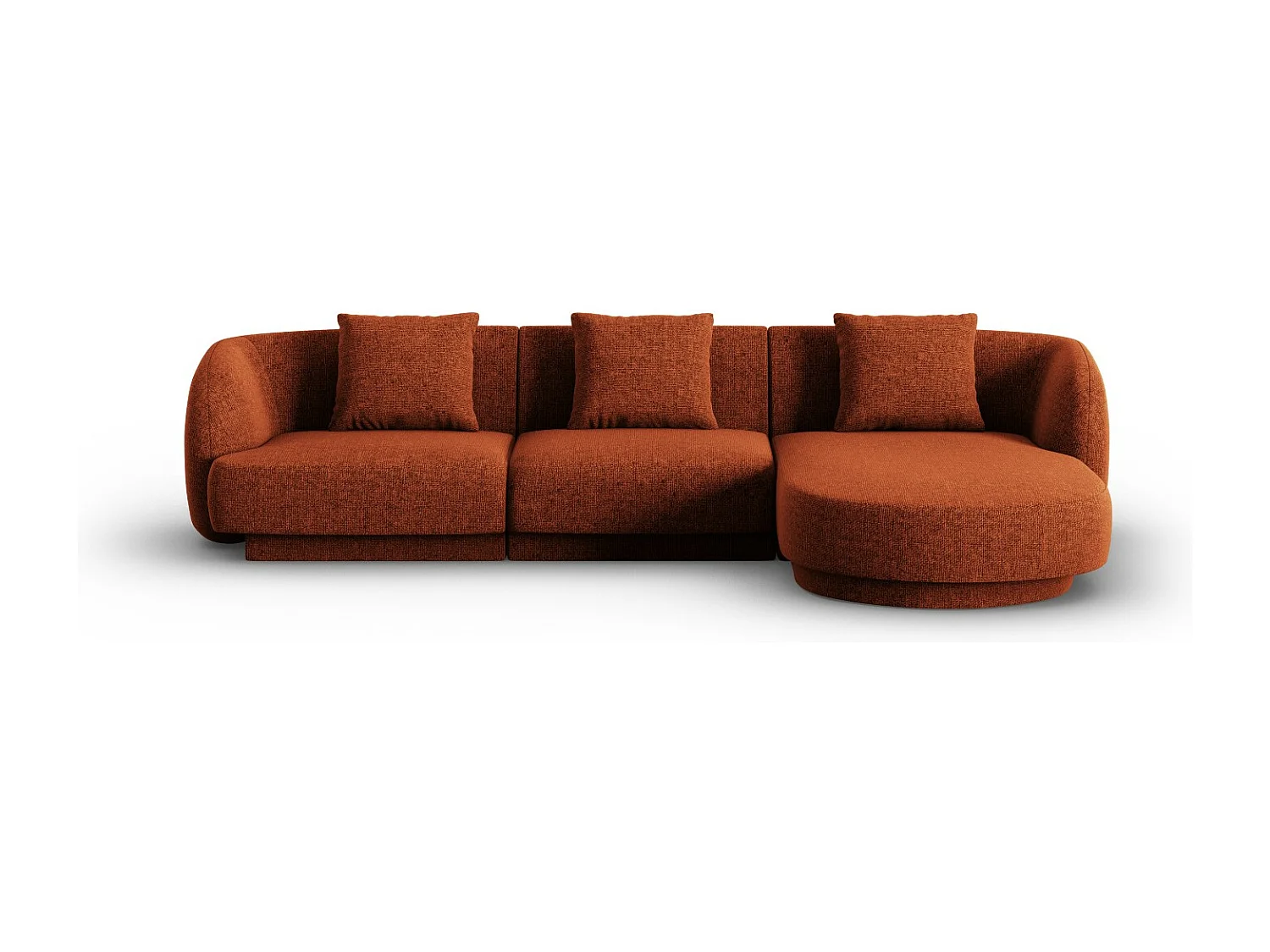 Cosmopolitan Design - Canapé d'angle droit "Tulum" 4 places en chenille terracotta - 255x156x70cm