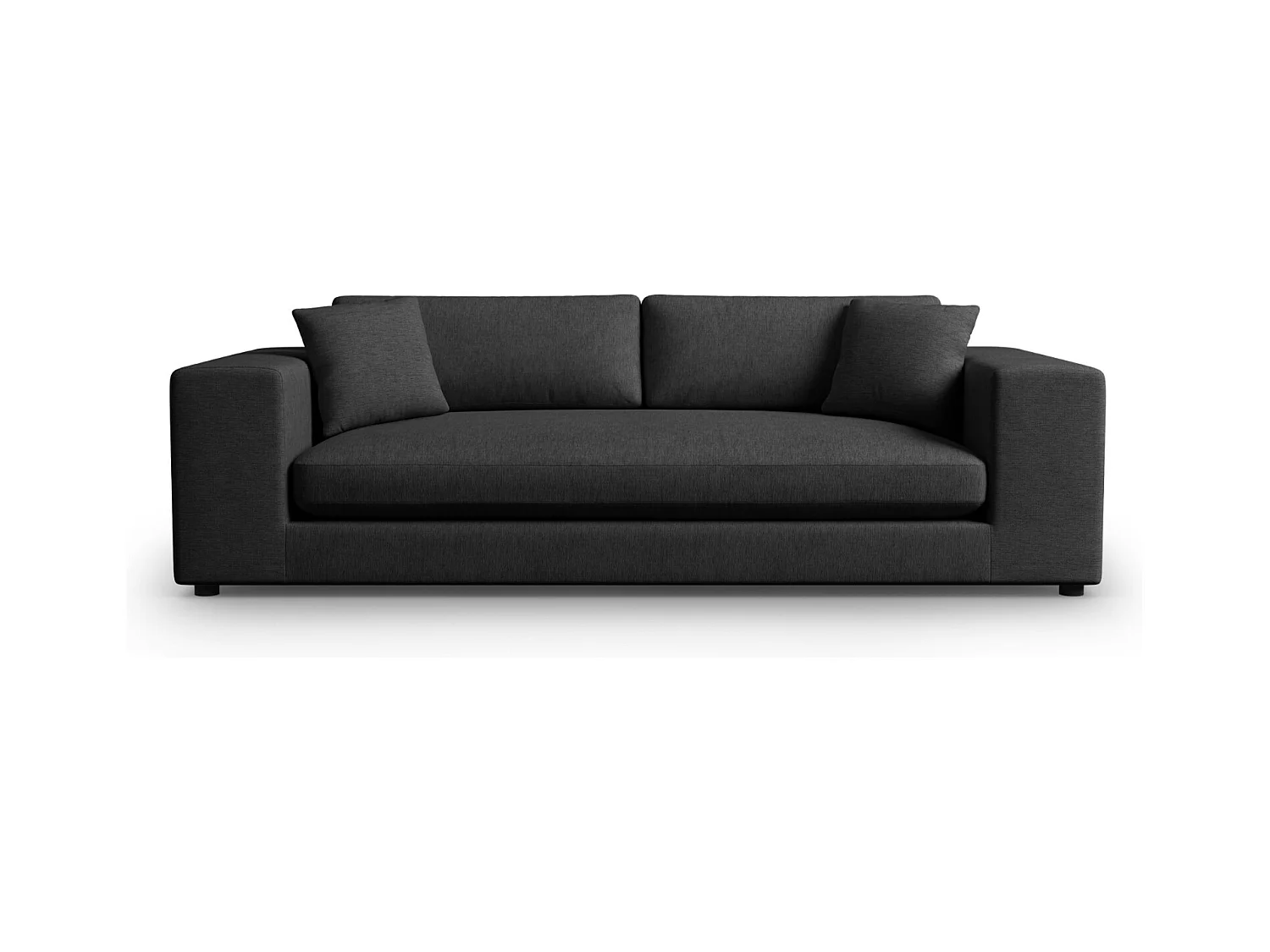 CXL by Christian Lacroix - Canapé "Tendance" 4 places en tissu structurel noir - 262x122x72cm