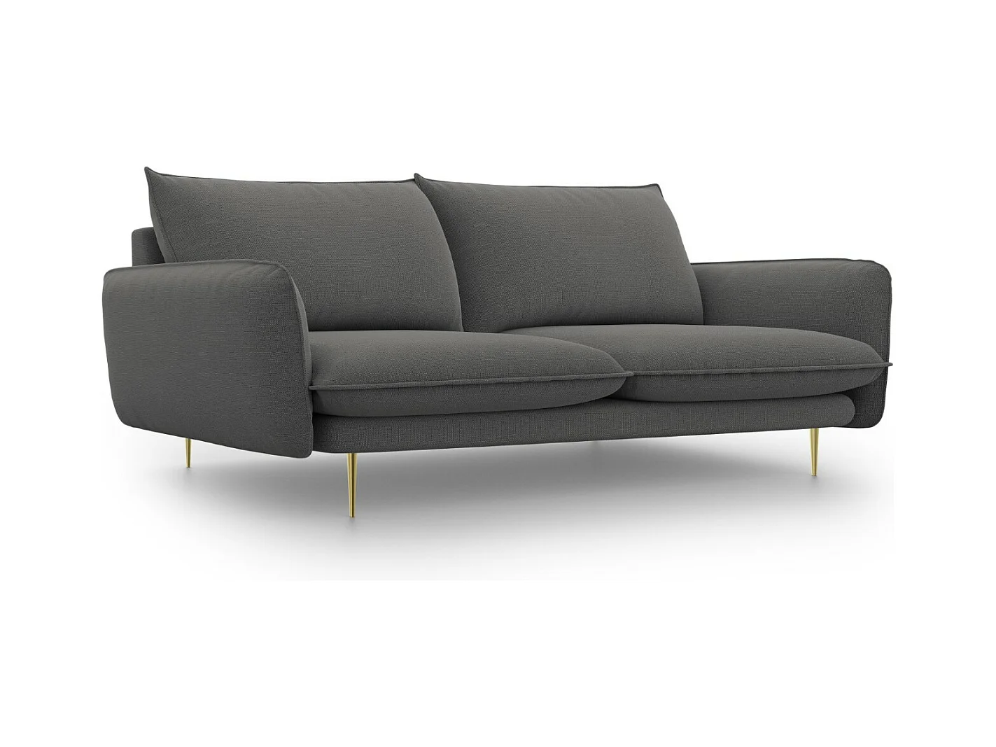 Cosmopolitan Design - Canapé "Vienna" 3 places en tissu structurel gris foncé - 200x92x95cm