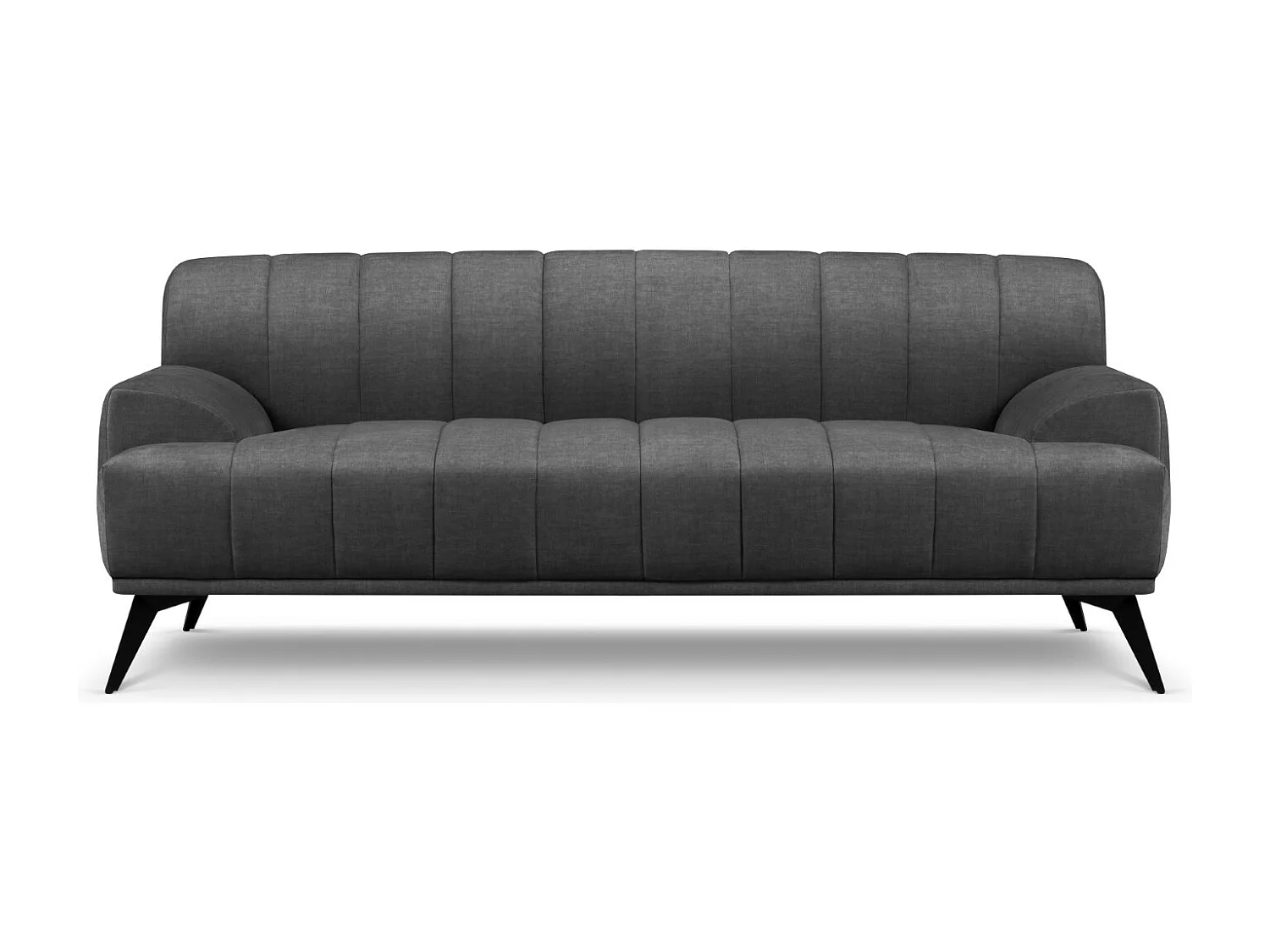 CXL by Christian Lacroix - Sofá "Rita" 3 plazas de terciopelo gris oscuro - 189x94x77cm