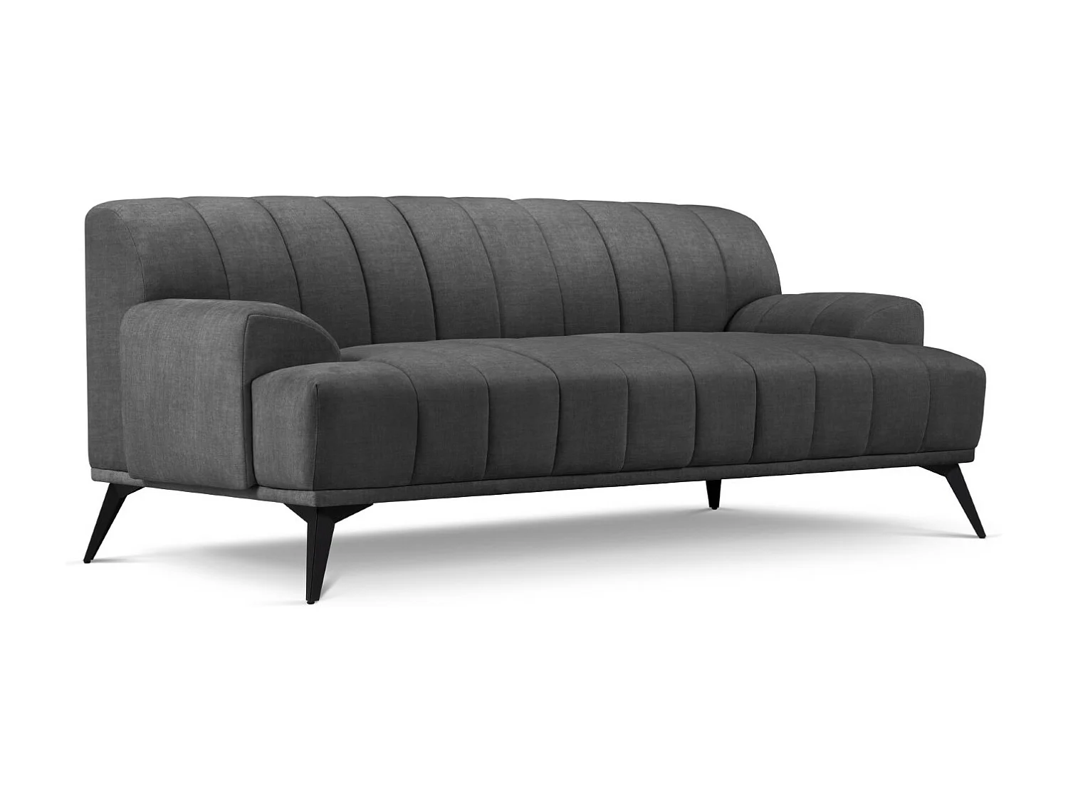 CXL by Christian Lacroix - Sofá "Rita" 3 plazas de terciopelo gris oscuro - 189x94x77cm