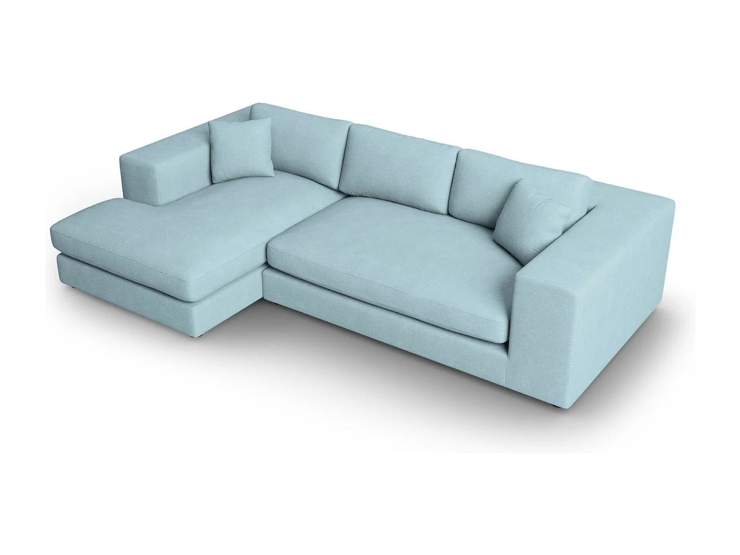 CXL by Christian Lacroix - 5-Sitzer Ecksofa links "Tendance" Sitzer aus Cord hellblau - 282x174x72cm