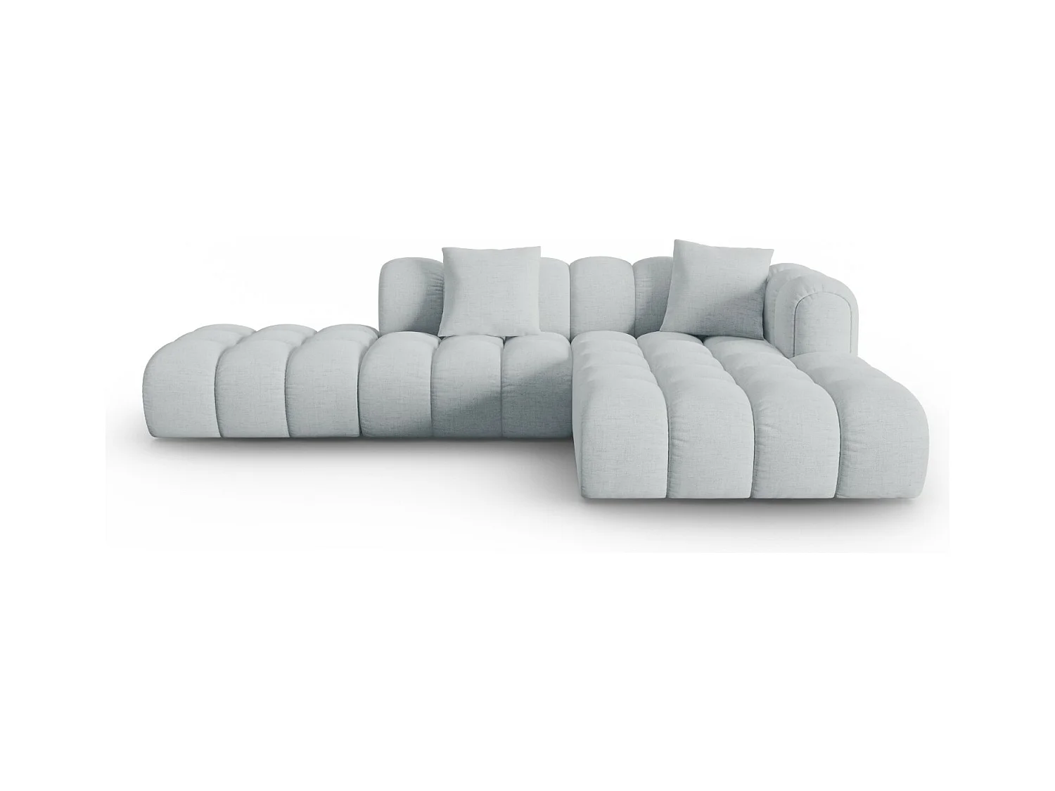 CXL by Christian Lacroix - 4-Sitzer modulares Ecksofa rechts "Clotilde" Sitzer aus strukturiertem Stoff hellgrau - 309x190x70cm