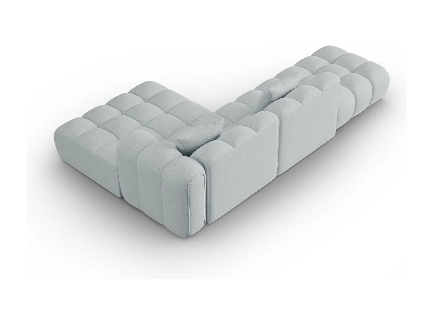 CXL by Christian Lacroix - Modulaire hoekbank rechts "Clotilde" 4 zitplaatsen, Structurele stof, Lichtgrijs - 309x190x70cm