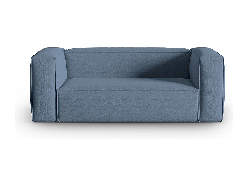 Cosmopolitan Design - Sofa, "Mackay" 2 miejsca welur strukturalny, niebieski dżins - 150x94x73cm