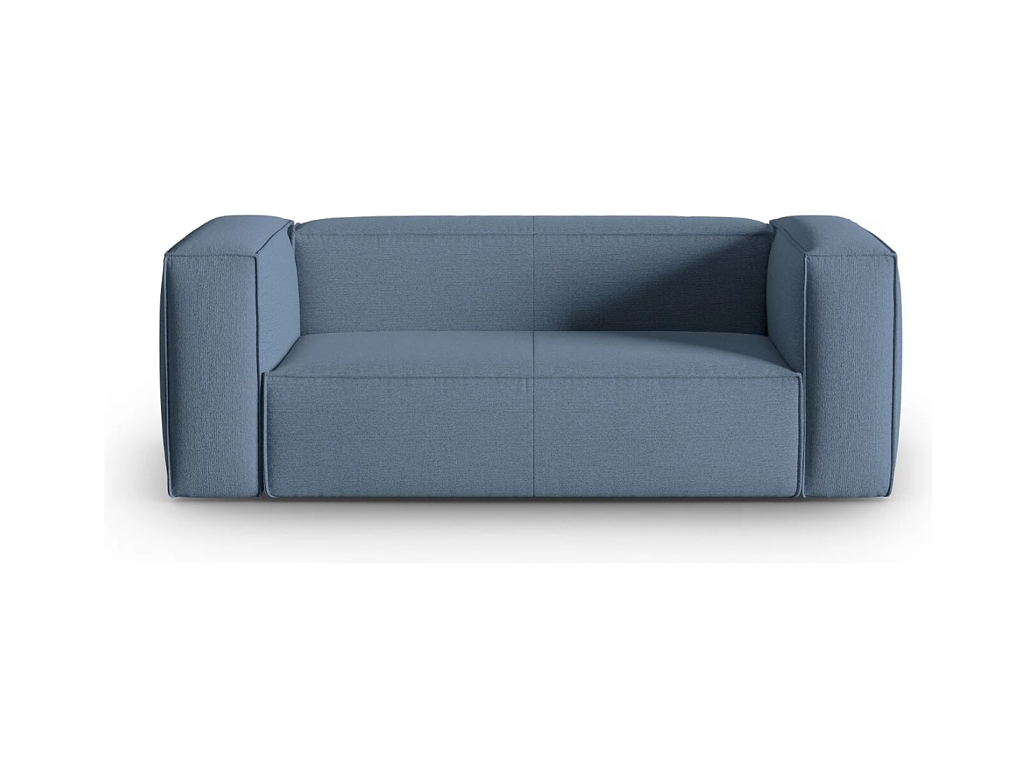 Cosmopolitan Design - Canapé "Mackay" 2 places en velours structuré blue jeans - 150x94x73cm