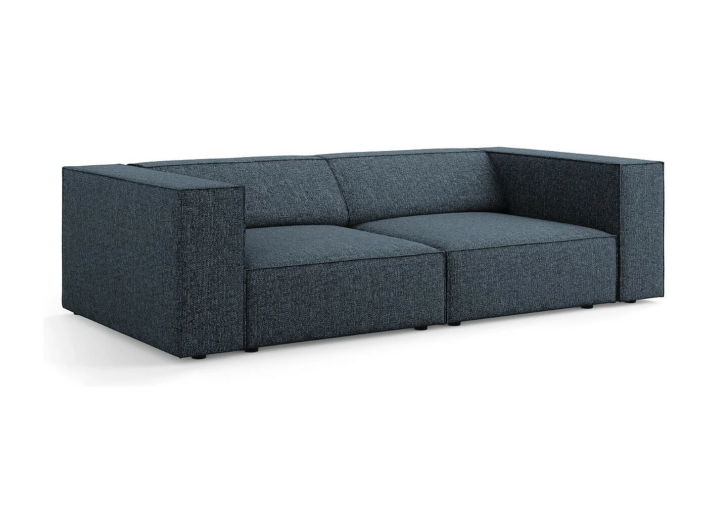 Cosmopolitan Design - 3-Sitzer Sofa "Arendal" aus Chenille-Stoff königsblau - 204x102x70cm