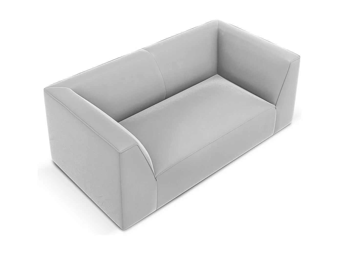 CXL by Christian Lacroix - Canapé "Charles" 2 places en velours gris clair - 174x92x69cm