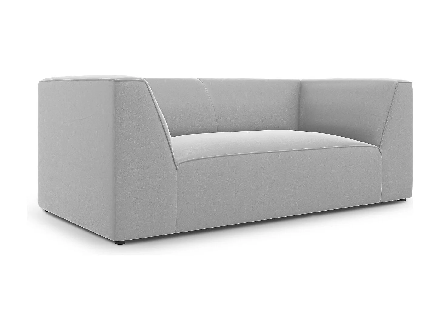 CXL by Christian Lacroix - Canapé "Charles" 2 places en velours gris clair - 174x92x69cm