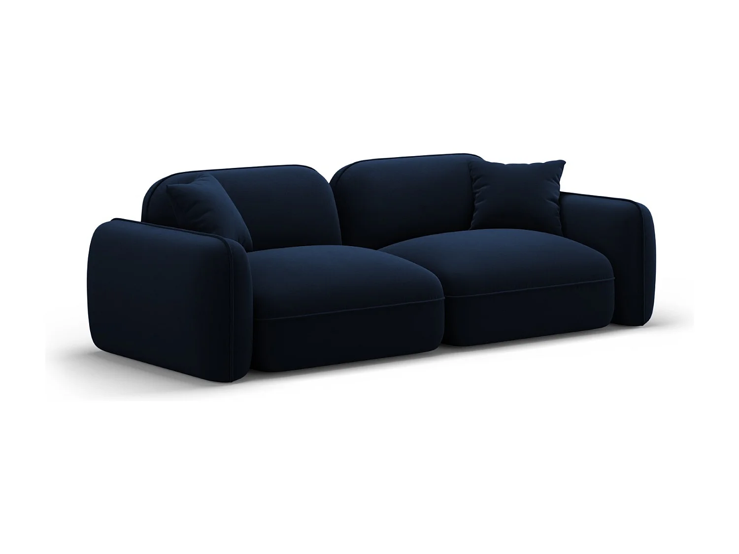 CXL by Christian Lacroix - Canapé modulable "Lucien" 3 places en velours bleu roi - 230x90x70cm