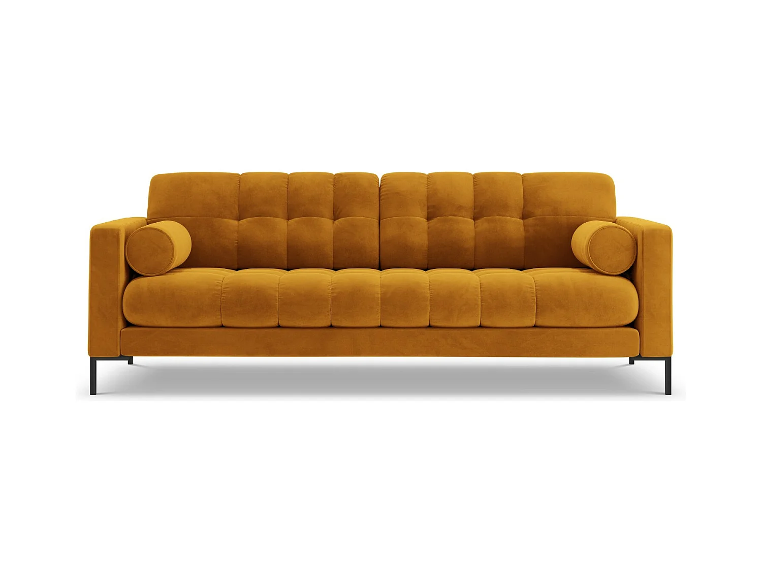 Cosmopolitan Design - Bank "Bali" 4 zitplaatsen, Flueel, GEEL - 217x92x75cm