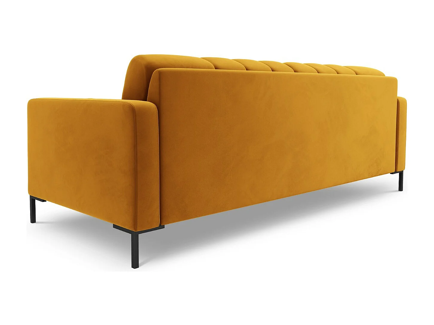 Cosmopolitan Design - Sofá "Bali" 4 lugares em veludo amarelo - 217x92x75cm