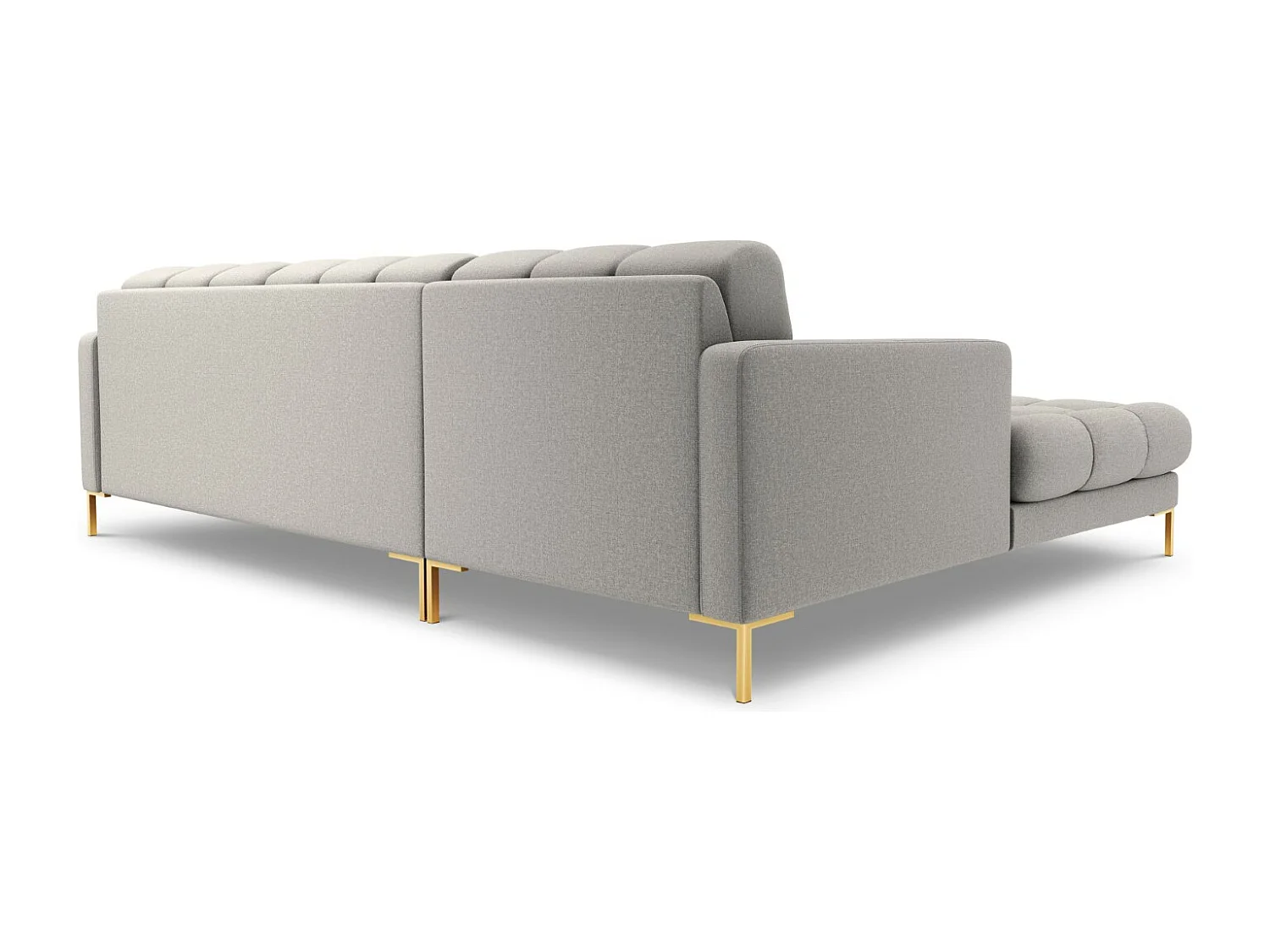 Cosmopolitan Design - Sofá de canto esquerdo "Bali" 5 lugares em tecido estrutural cinza claro - 293x185x75cm