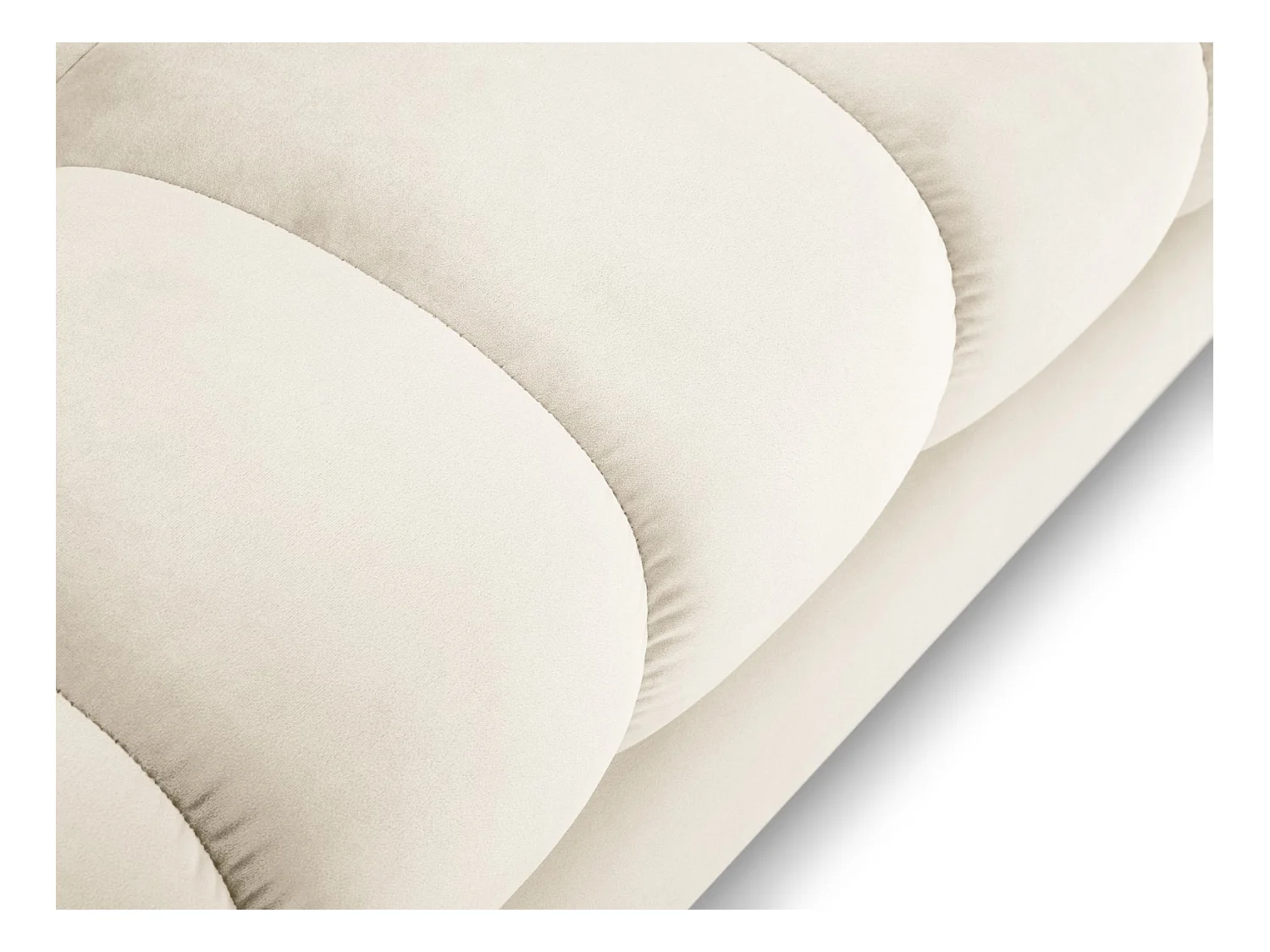 Cosmopolitan Design - Canapé panoramique "Bali" 7 places en velours beige clair - 383x185x75cm