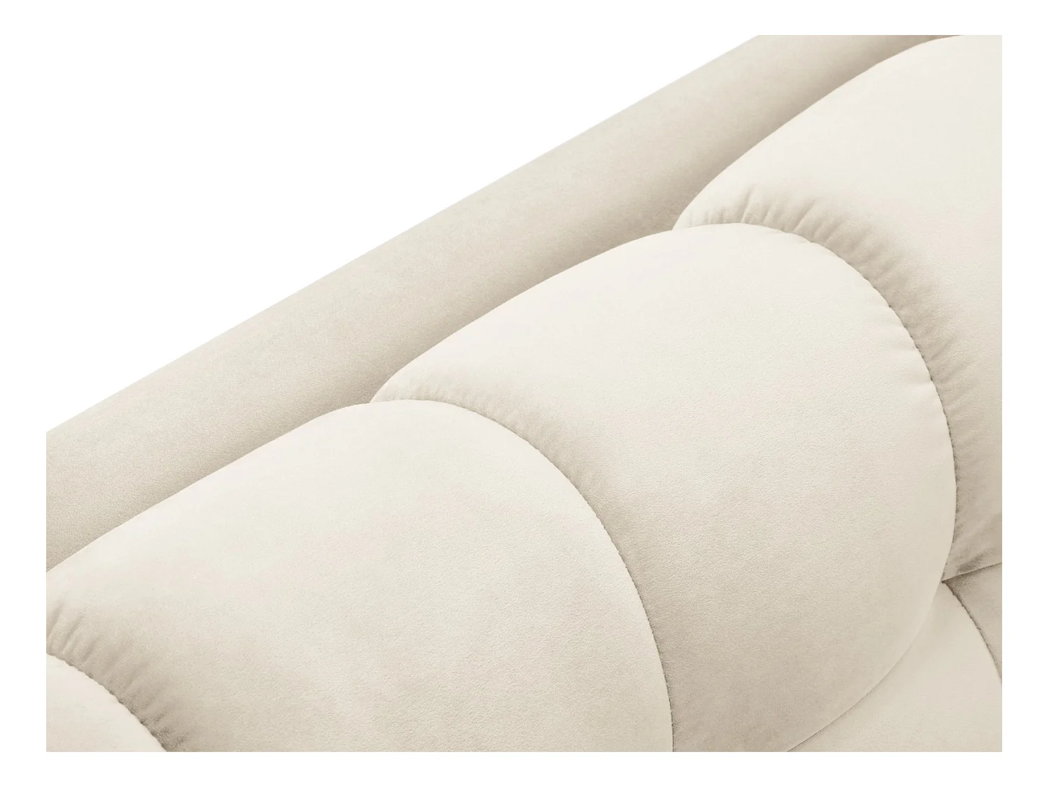 Cosmopolitan Design - Canapé panoramique "Bali" 7 places en velours beige clair - 383x185x75cm