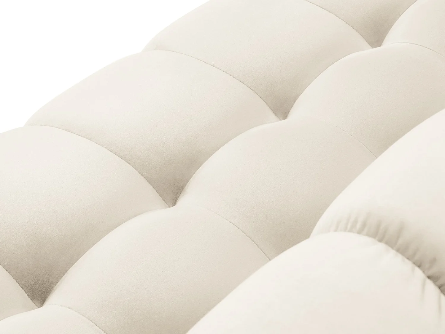 Cosmopolitan Design - Canapé panoramique "Bali" 7 places en velours beige clair - 383x185x75cm