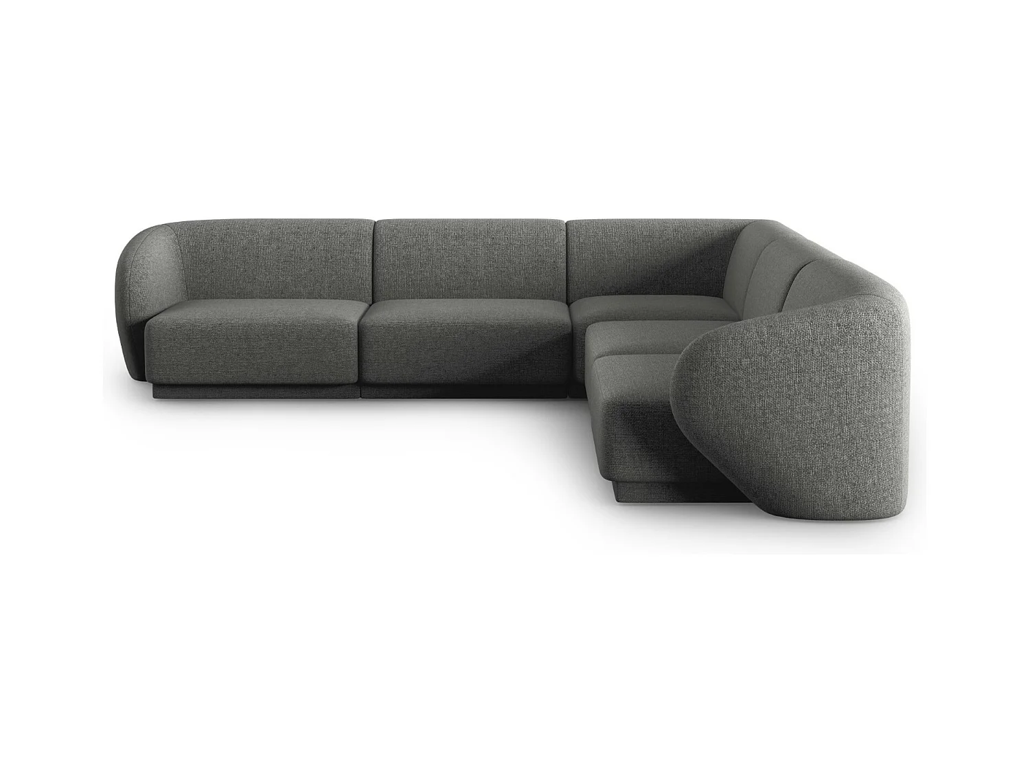 CXL by Christian Lacroix - Symmetrische modulaire hoekbank "Lionel" 6 zitplaatsen, Chenille, Donkergrijs gemêleerd - 265x265x74cm