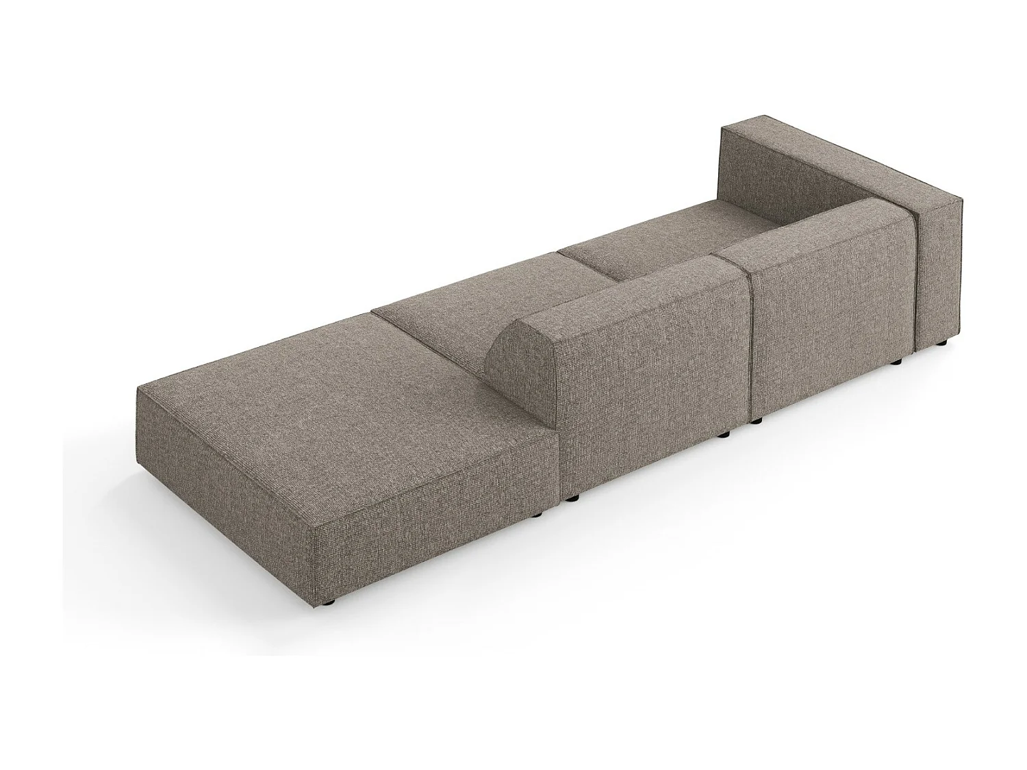 Cosmopolitan Design - Rechte bank "Arendal" 4 zitplaatsen, Chenille, Grijs - 262x102x70cm