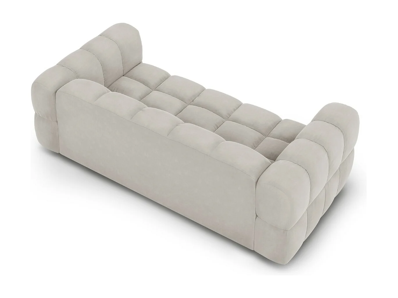 Cosmopolitan Design - 3-Sitzer Sofa "Sky" aus Samt leichtes beige - 214x102x75cm