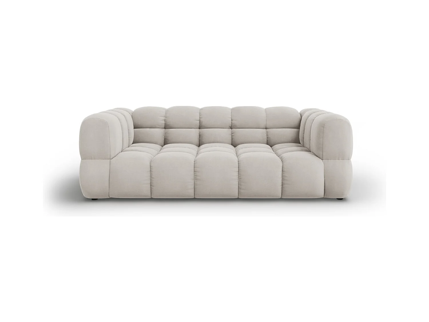 Cosmopolitan Design - Canapé "Sky" 3 places en velours beige clair - 214x102x75cm