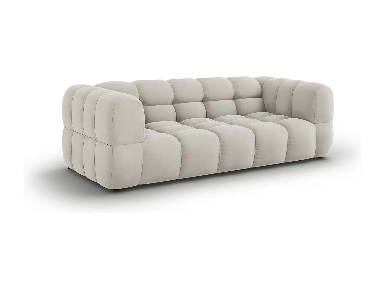 Cosmopolitan Design - Canapé "Sky" 3 places en velours beige clair - 214x102x75cm