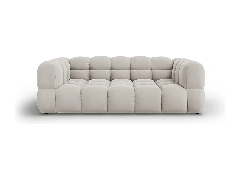 Cosmopolitan Design - Sofá "Sky" 3 lugares em veludo bege claro - 214x102x75cm