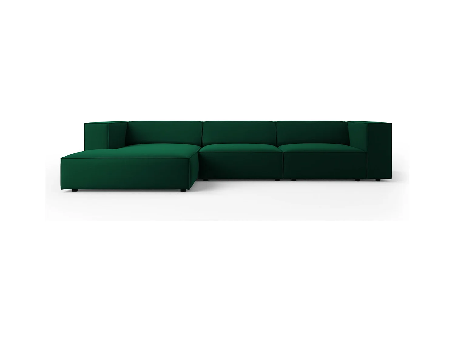 Cosmopolitan Design - Canapé d'angle gauche "Arendal" 4 places en velours vert bouteille - 284x166x70cm