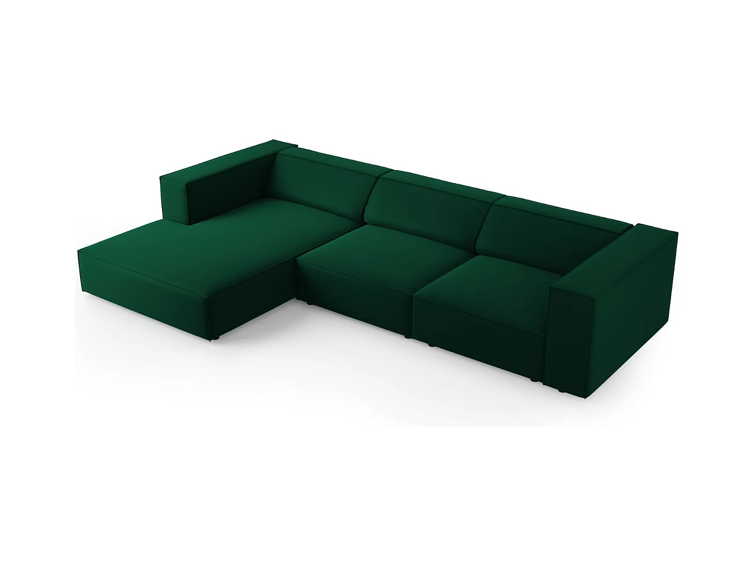 Cosmopolitan Design - Canapé d'angle gauche "Arendal" 4 places en velours vert bouteille - 284x166x70cm