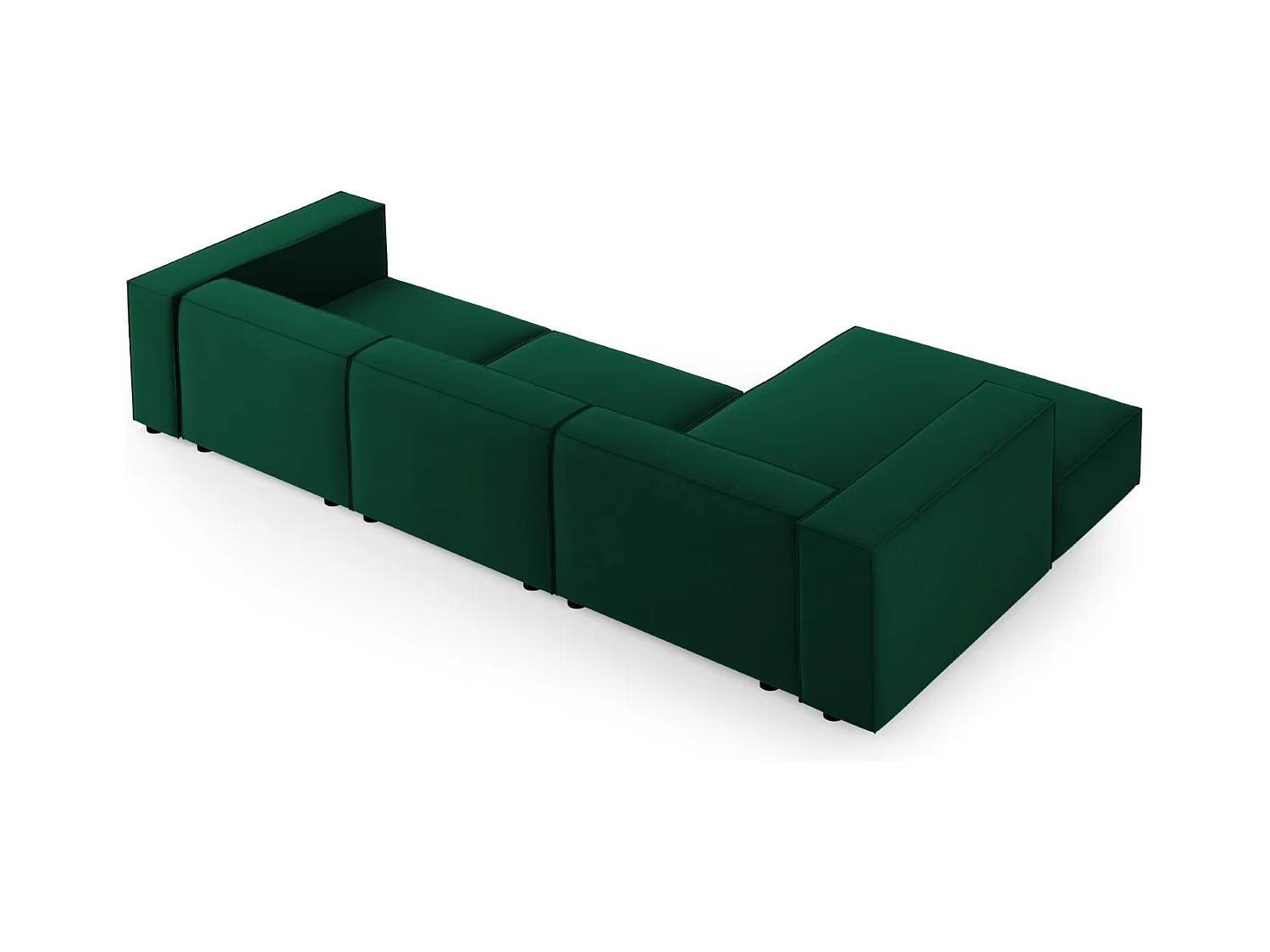 Cosmopolitan Design - Canapé d'angle gauche "Arendal" 4 places en velours vert bouteille - 284x166x70cm