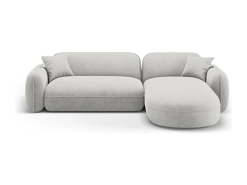 CXL by Christian Lacroix - Modulaire hoekbank rechts "Lucien" 4 zitplaatsen, Flueel, Lichtgrijs - 275x165x70cm