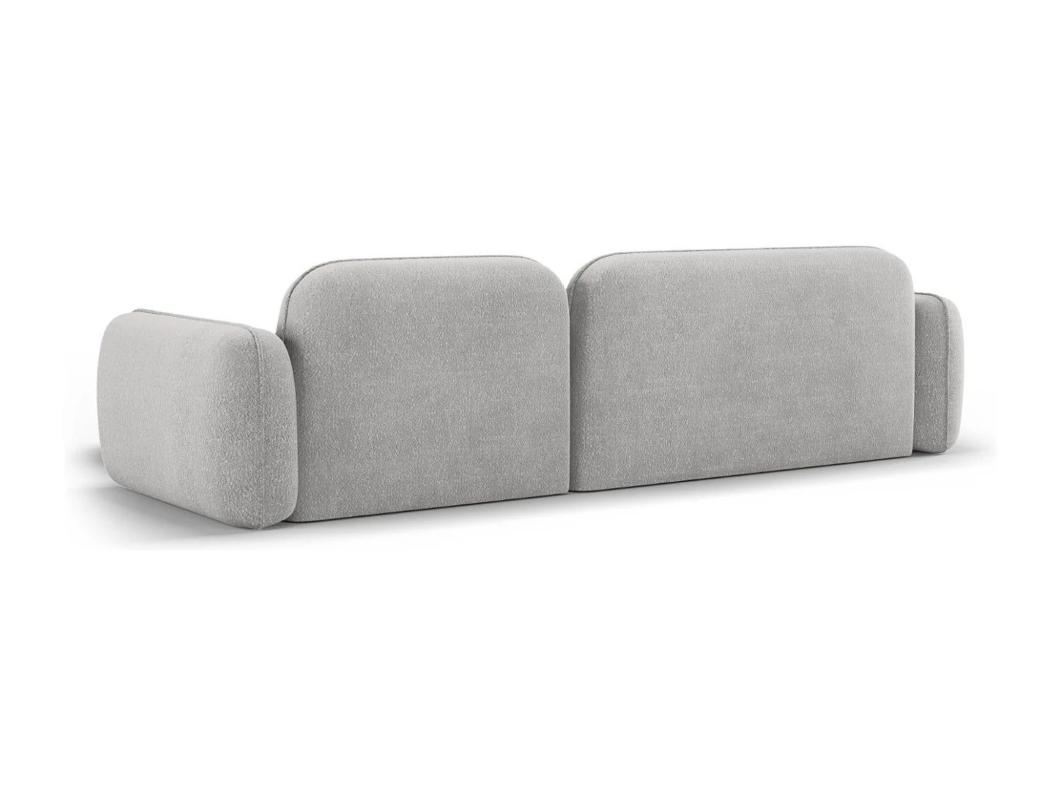 CXL by Christian Lacroix - Canapé d'angle droit modulable "Lucien" 4 places en velours gris clair - 275x165x70cm