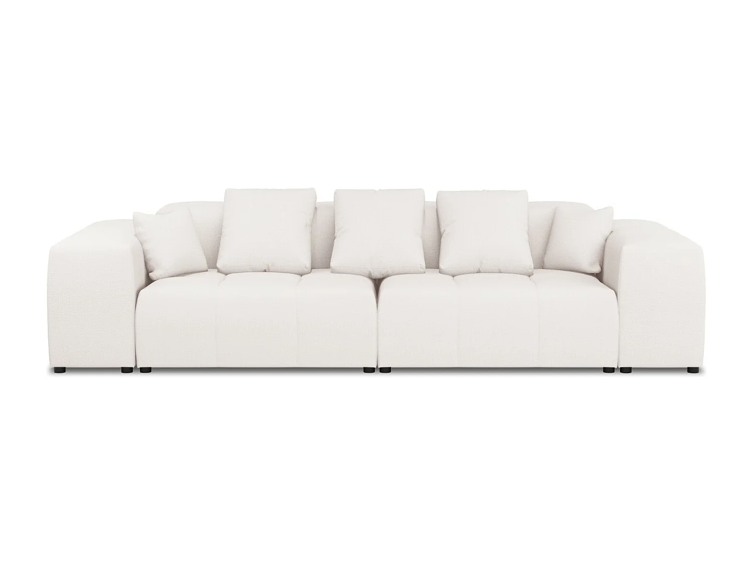 Cosmopolitan Design - Canapé modulable "Rome" 3 places en tissu structurel blanc - 320x120x75cm