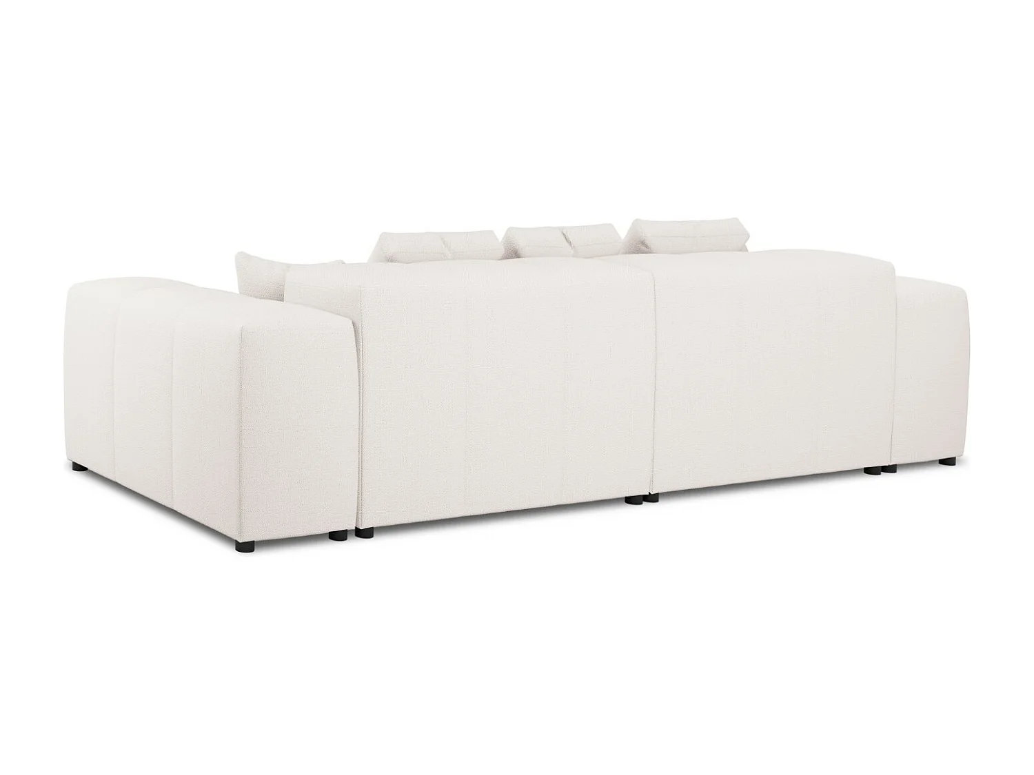 Cosmopolitan Design - Canapé modulable "Rome" 3 places en tissu structurel blanc - 320x120x75cm
